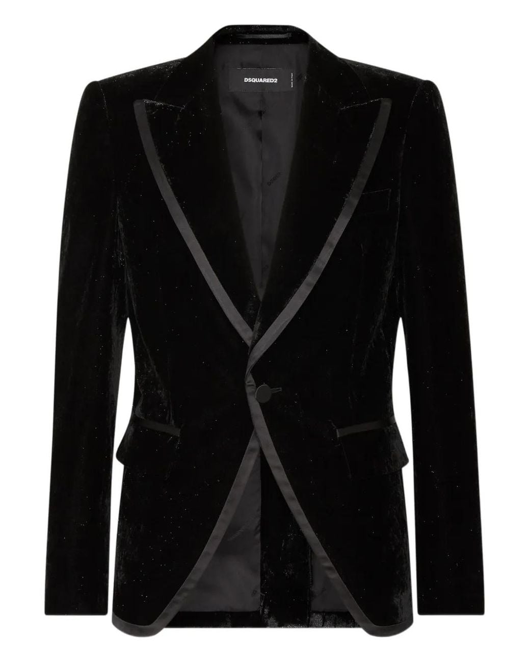 DSquared² Black '70S Velvet Blazer for men