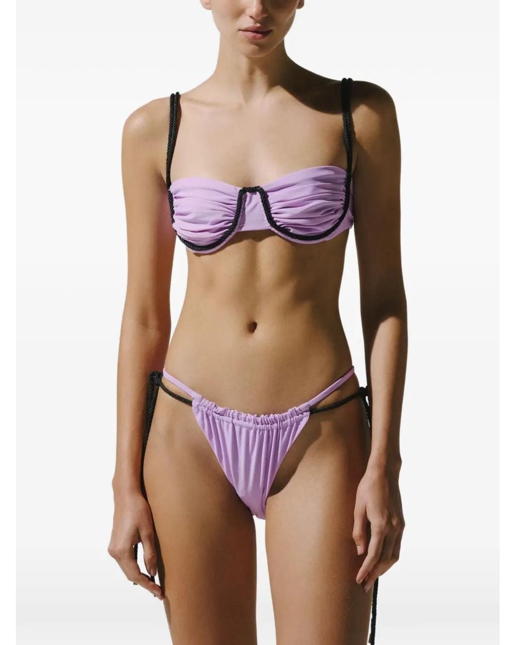 Baobab Purple Lula Ruched Underwired Bikini Top