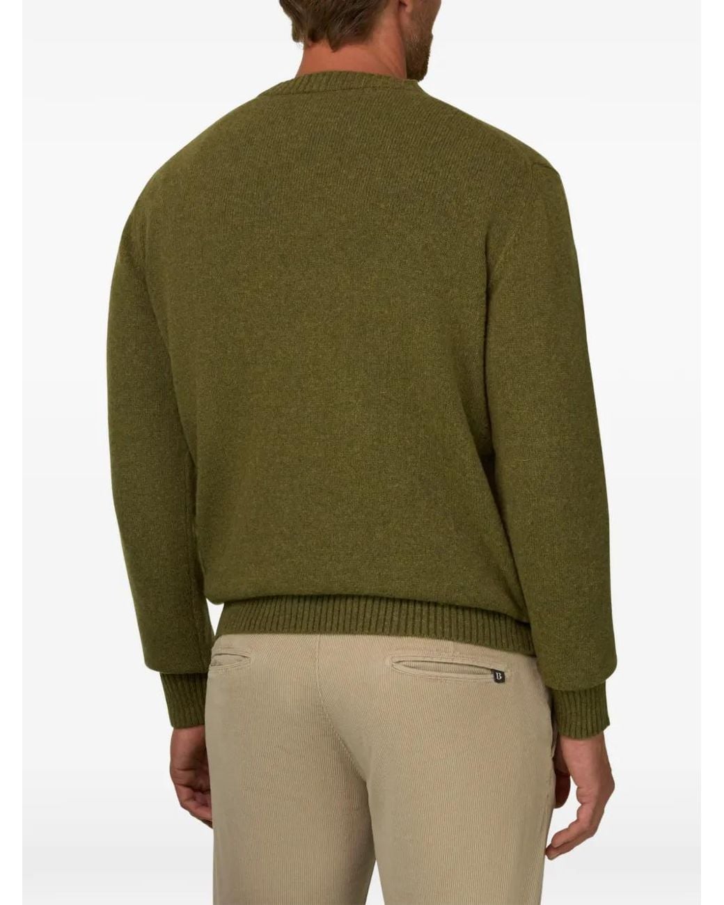 Boggi Green Crew Neck Jumper for men