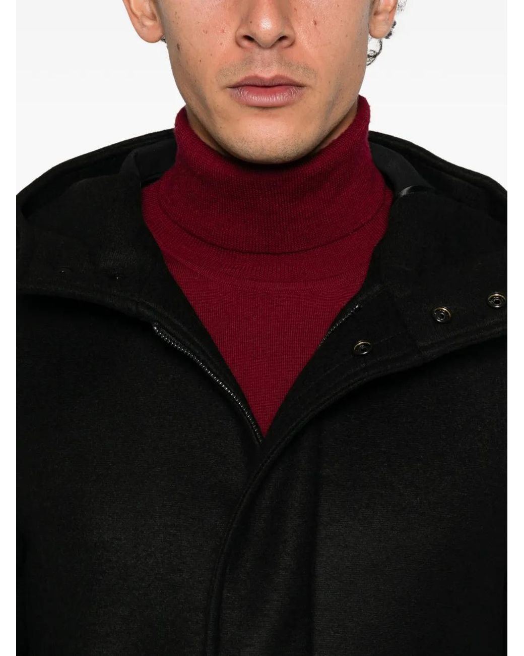 Colmar Black Hooded Zip-Up Coat for men