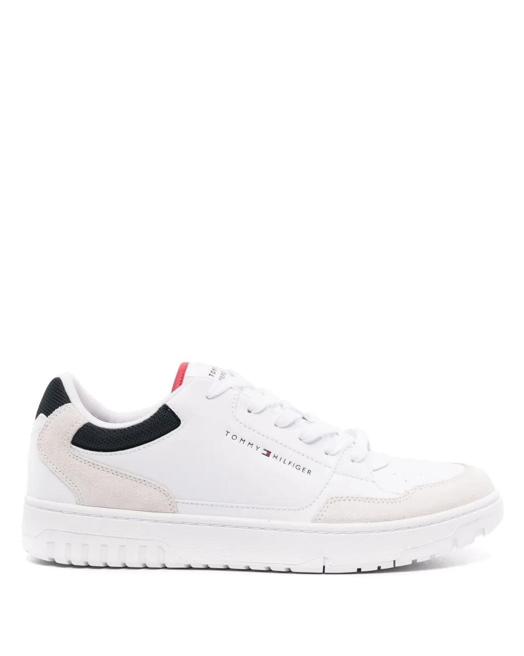 Tommy Hilfiger White Cleat Leather Sneakers for men