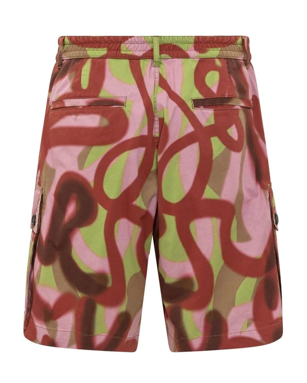 DSquared² Red Fully-Printed Bermuda Shorts for men