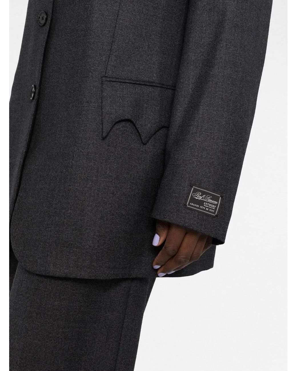 Raf Simons Black Single-Breasted Wool Blazer