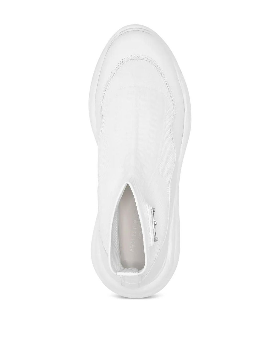 Philipp Plein White Skywalker Logo-Appliqué Sneakers