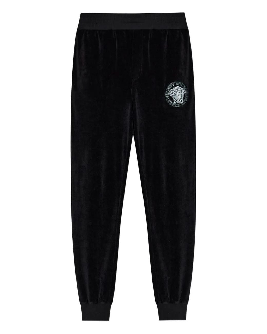 Versace Black Medusa-Embroidered Track Pants for men
