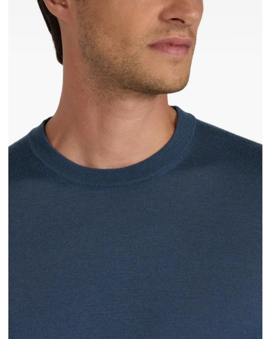 Slowear Blue Zanone Crew-Neck Sweater for men