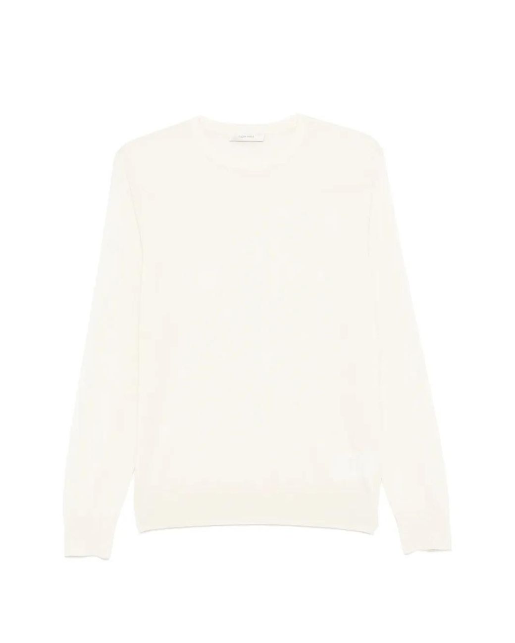 IVORY PARIS White Crew-Neck Long-Sleeve Sweater for men