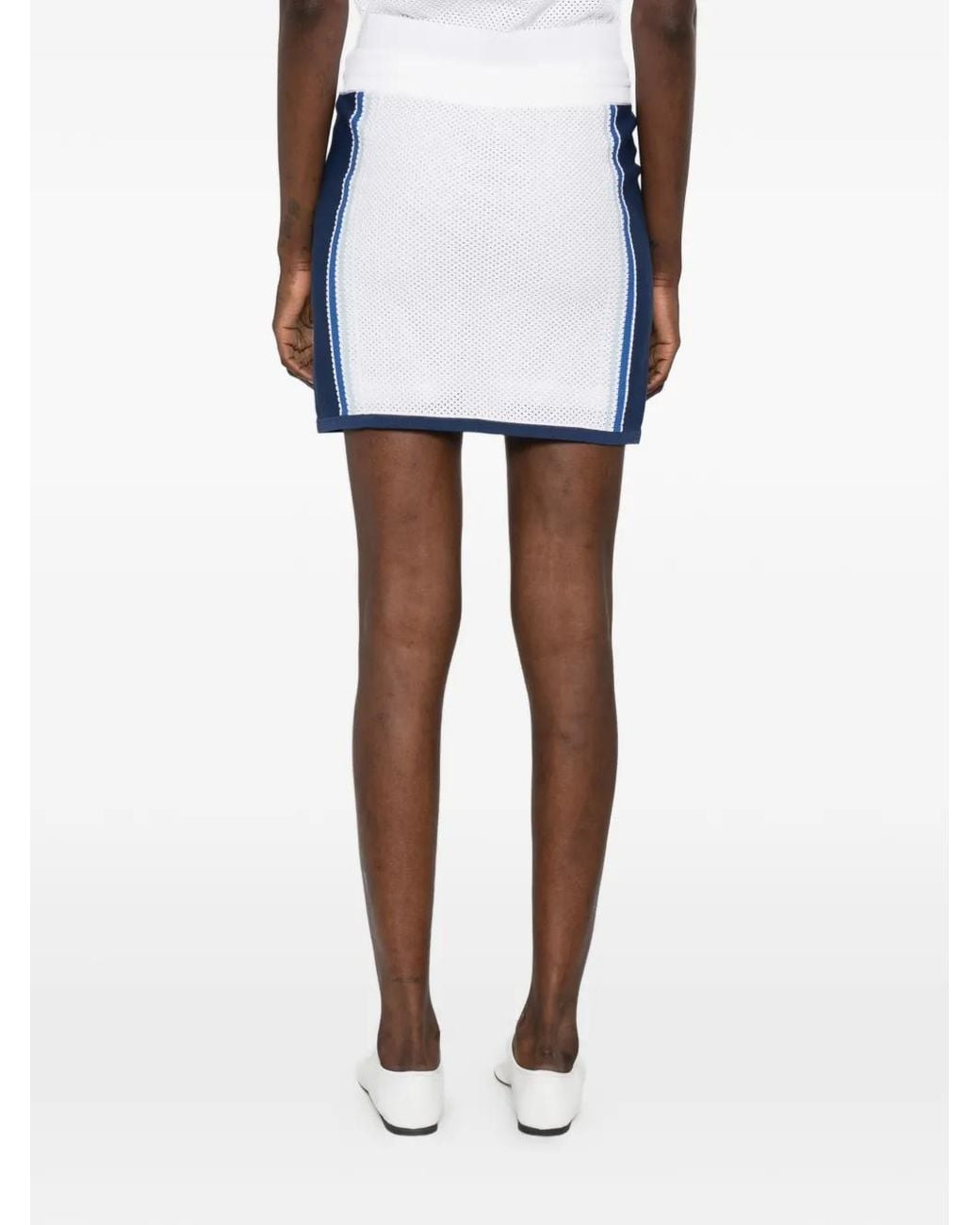 Casablanca Blue Mesh Skirt With Drawstring