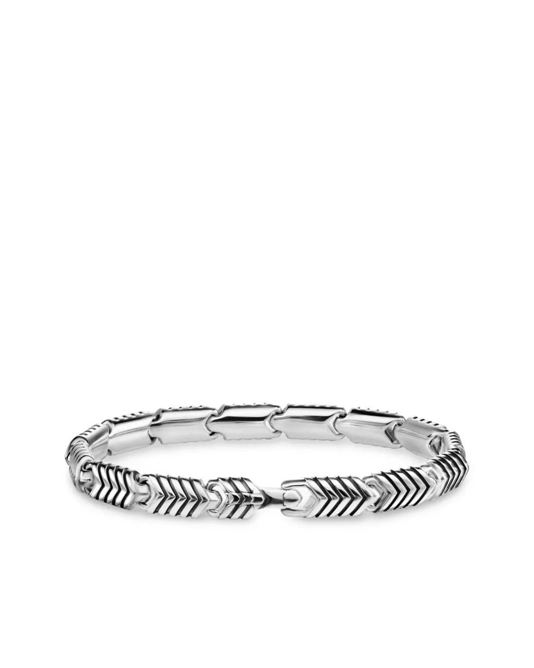 David Yurman White Sterling Chevron-Link Bracelet for men
