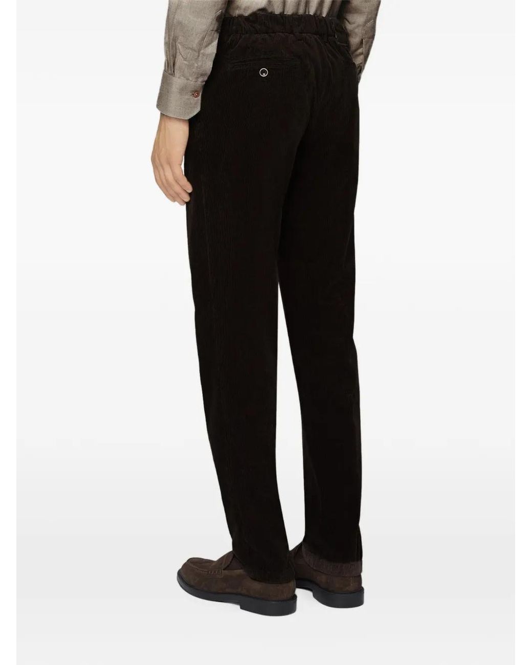 Kiton Black Cotton-Cashmere Tailored Trousers for men