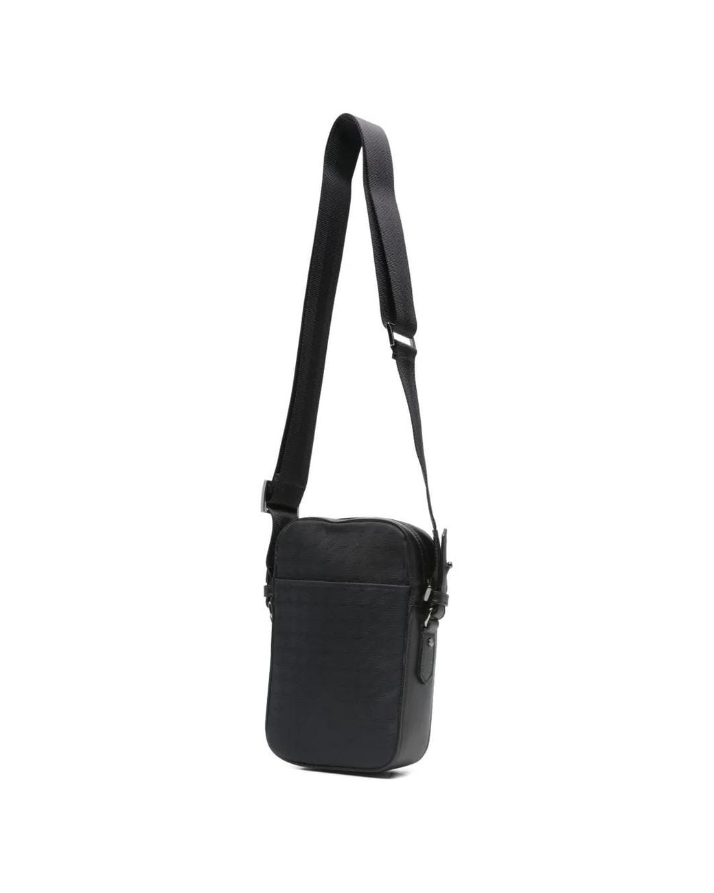Canali Black Patterned Messenger Bag for men