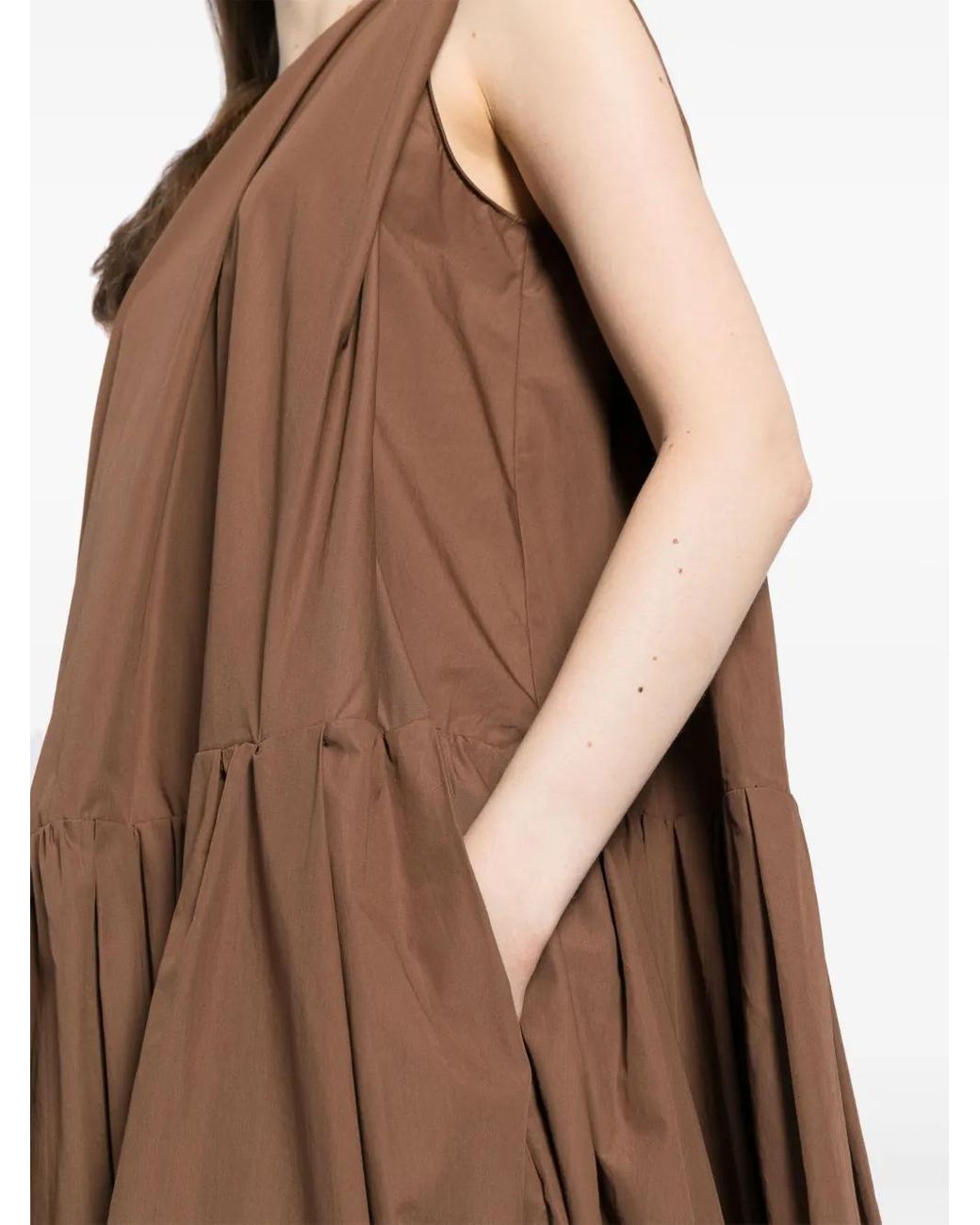 JNBY Brown A-Type Sleeveless Dress