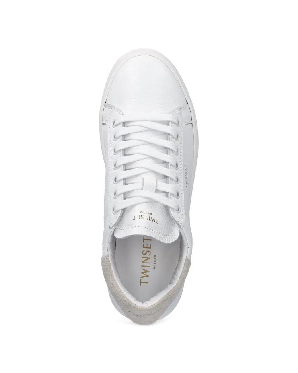 Twinset White Leather Sneakers