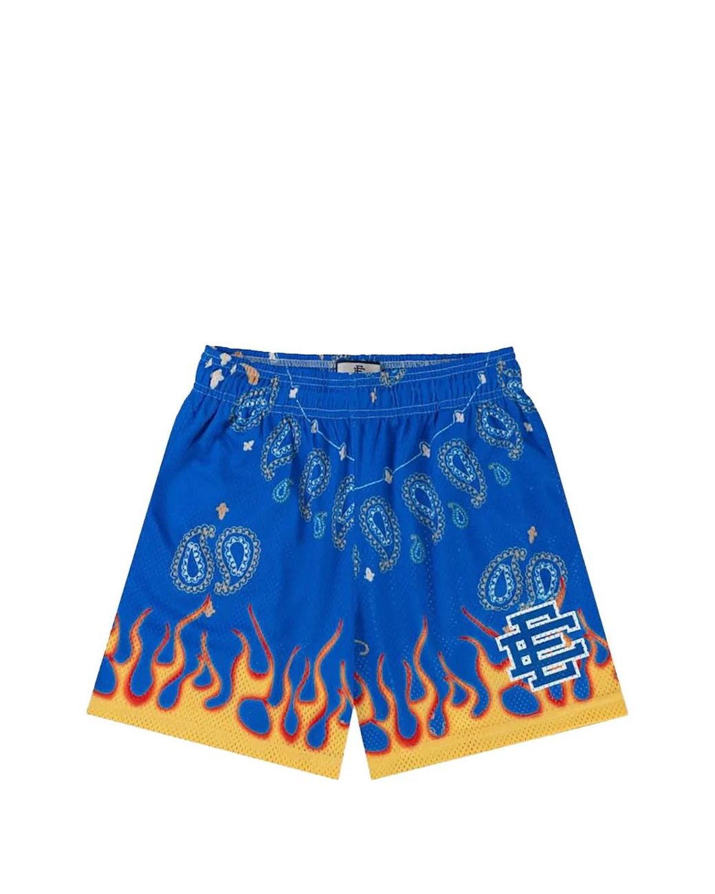 Eric Emanuel Blue Ee Basic Paisley And Flame-Print Basic Shorts for men