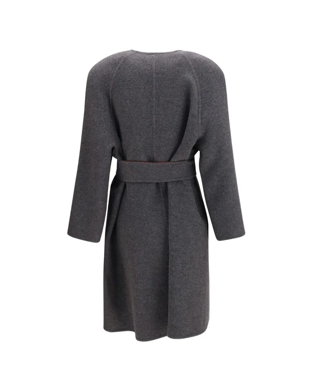 Valentino Garavani Gray Belted Wool-Blend Coat