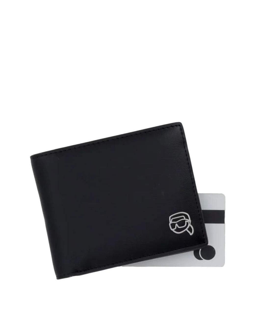 Karl Lagerfeld Black Ikon Bifold Wallet for men