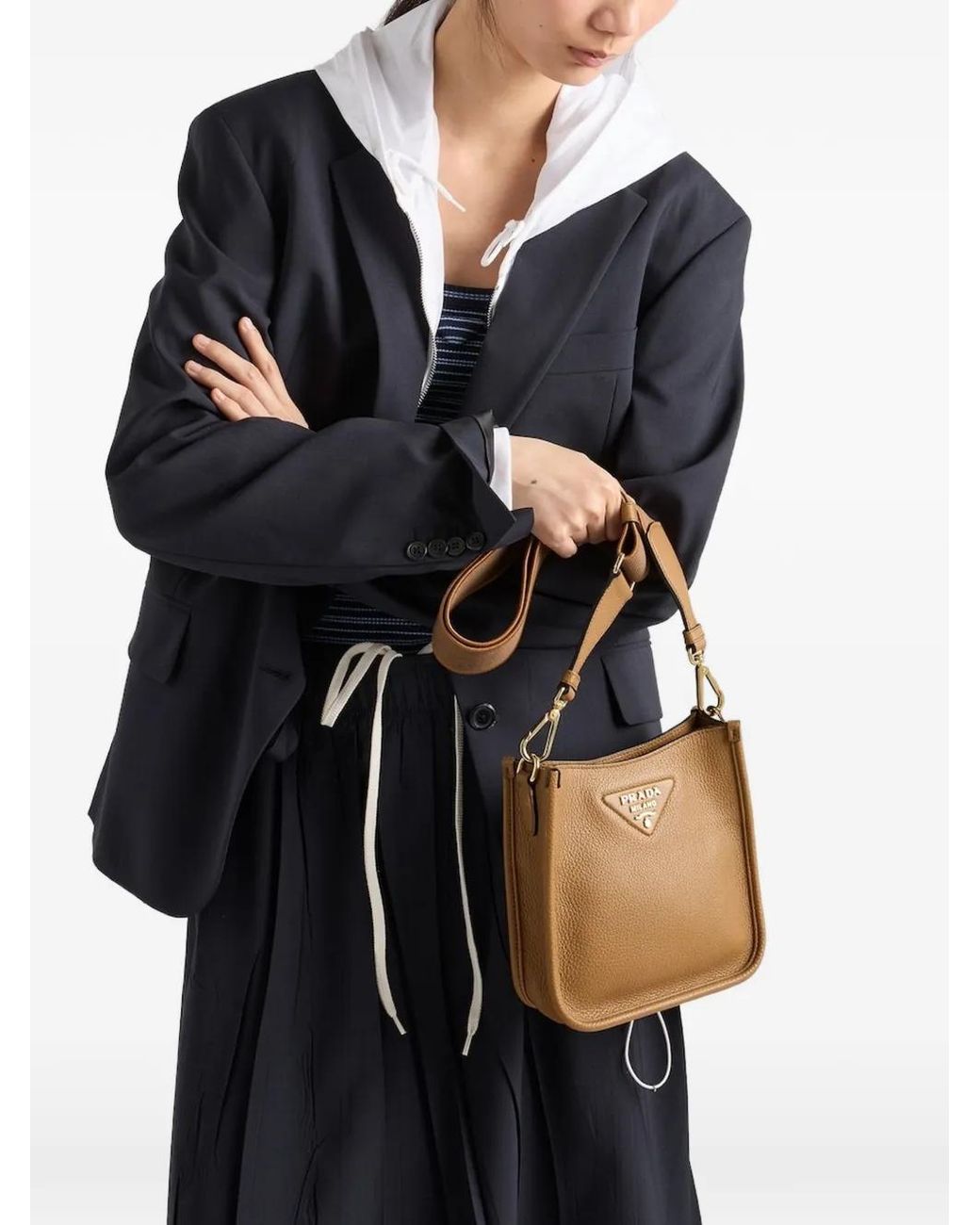 Prada Brown Mini Leather Shoulder Bag