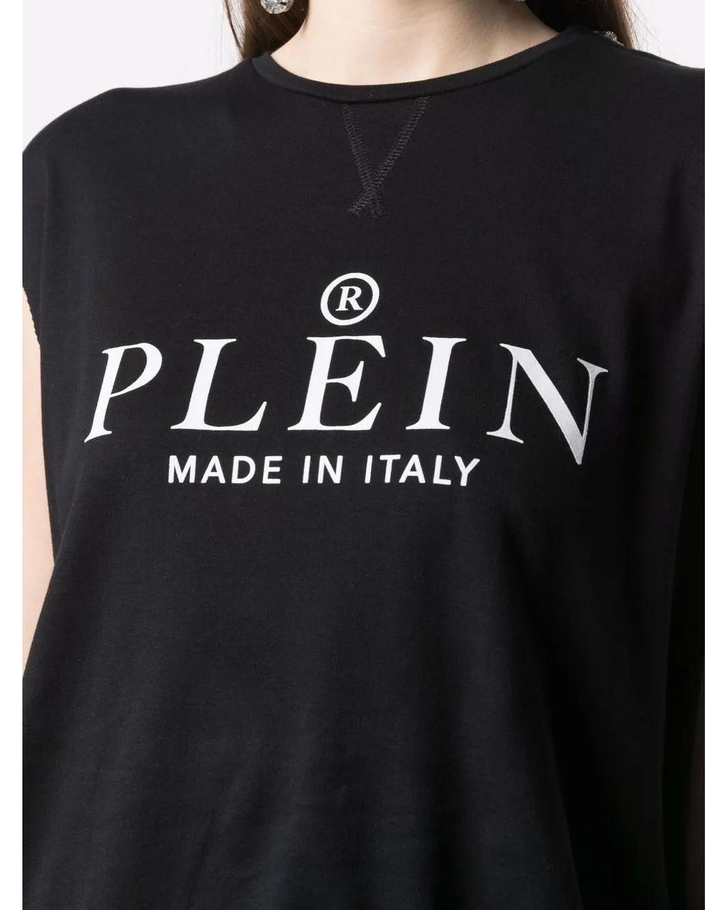 Philipp Plein Black Ss Logo-Print T-Shirt