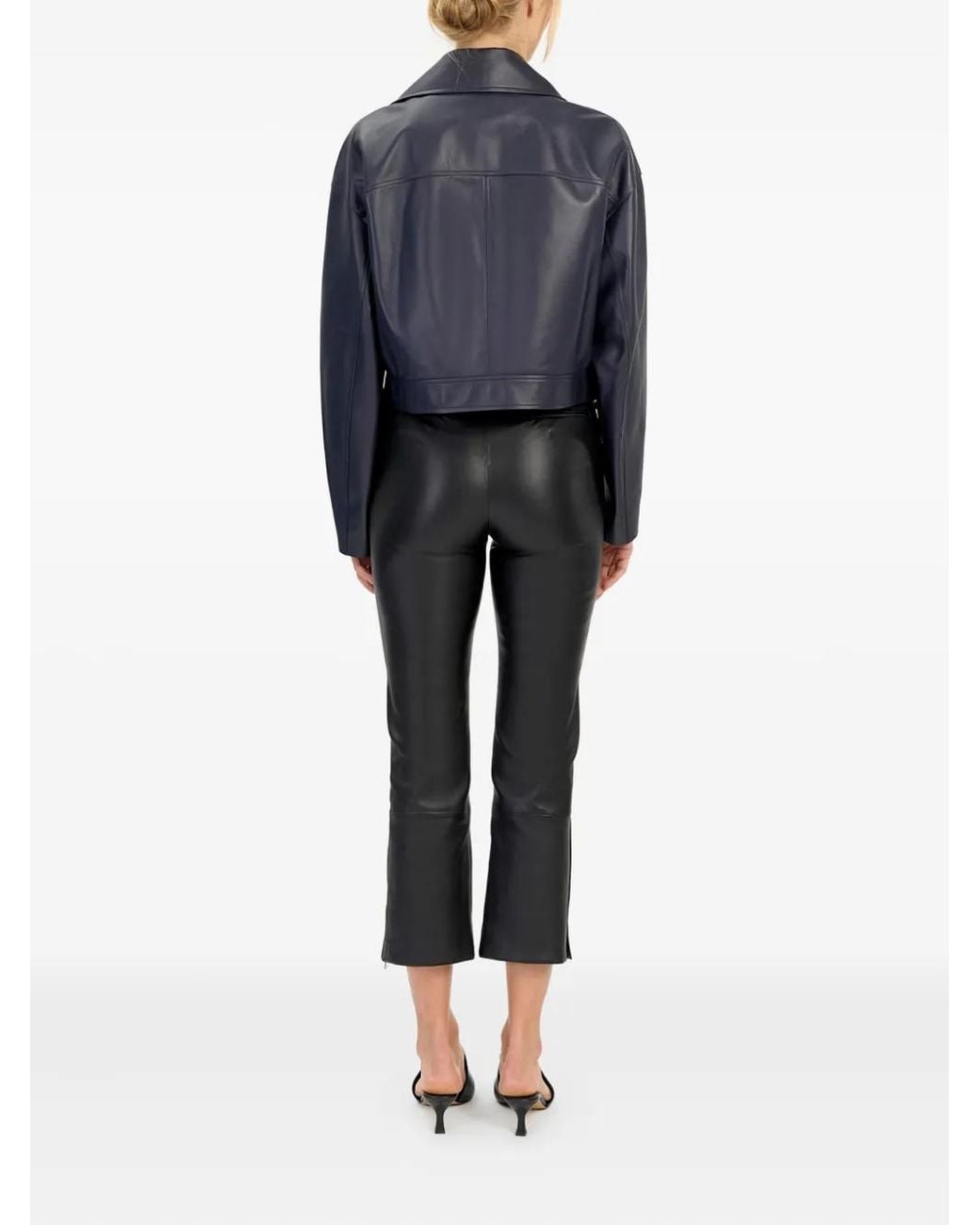 Desa Nineteenseventytwo Blue Leather Jacket