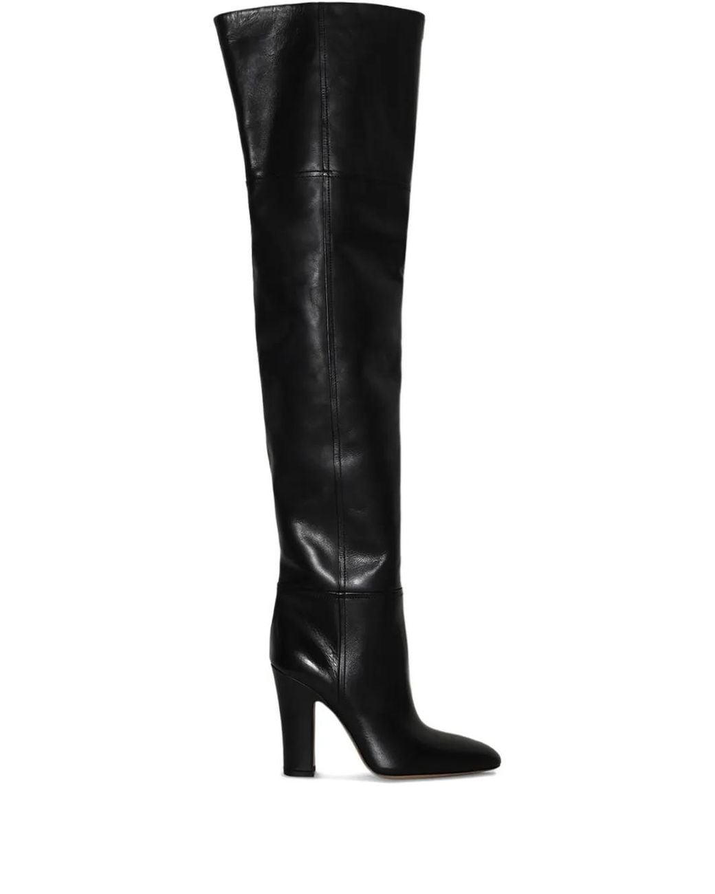 Paris Texas Black 100Mm Leather Thigh-High Boots