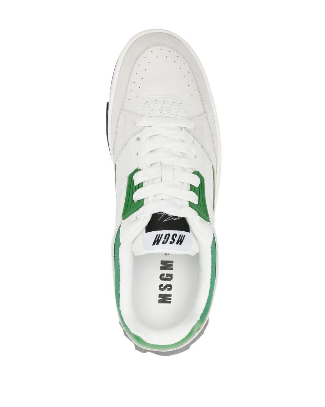MSGM White Panelled Leather Sneakers for men