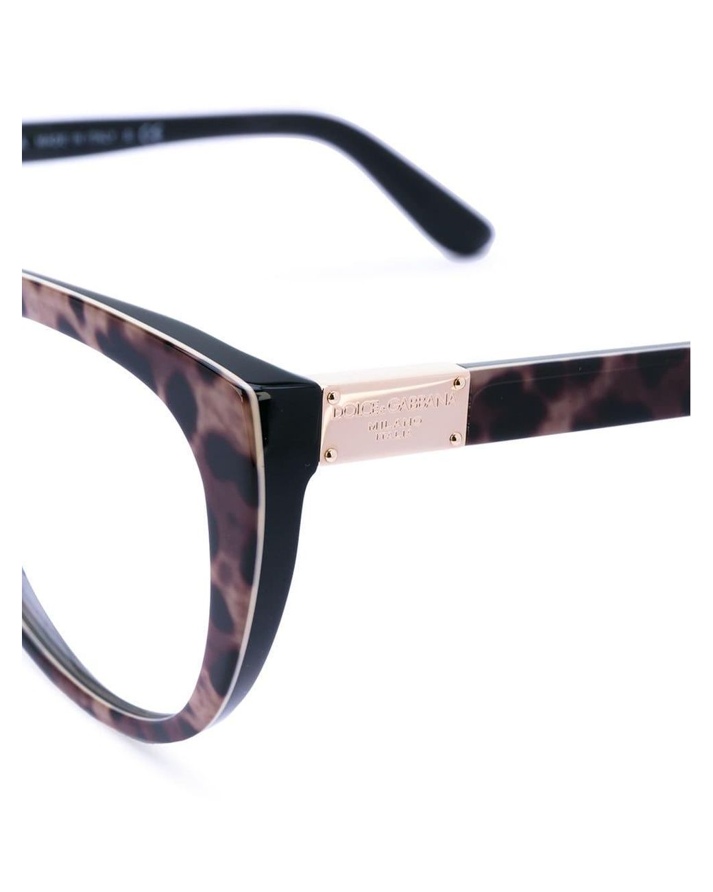 Dolce & Gabbana Brille mit Leopardenmuster in Schwarz | Lyst DE