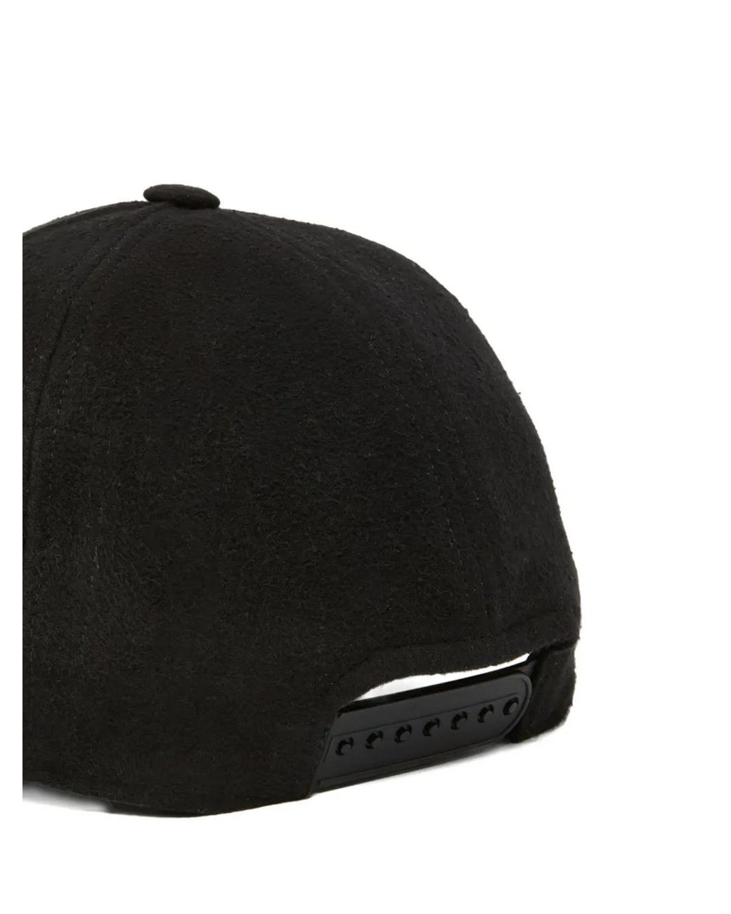 Rick Owens Black Embroidered Baseball Cap