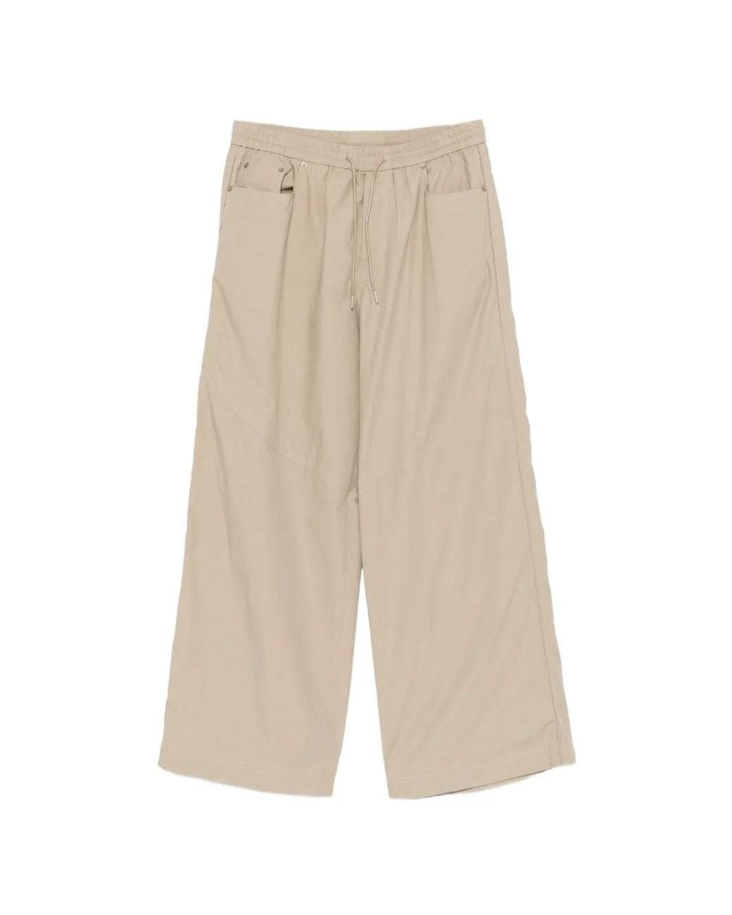 Juun.J White Drawstring-Hem Wide-Leg Trousers for men