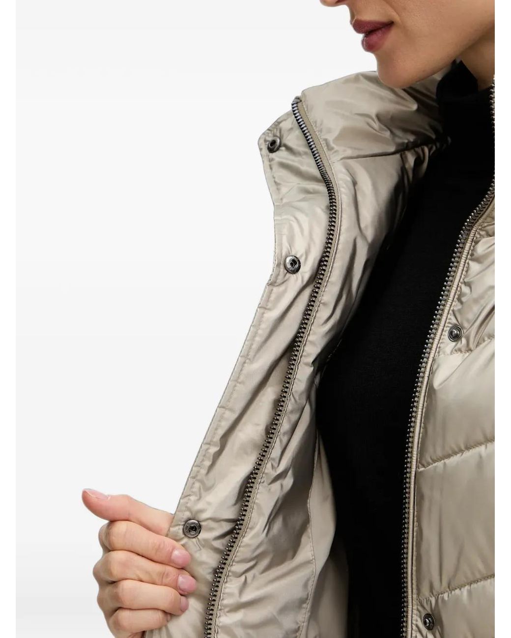 Morgan White Quilted Faux-Fur-Trim Jacket