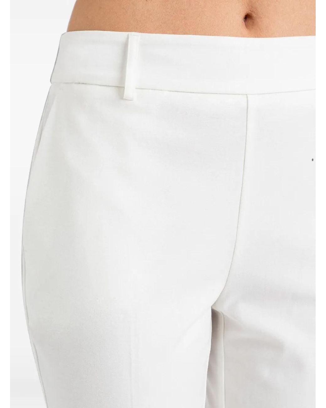 Twinset White Elasticated-Waistband Straight-Leg Trousers