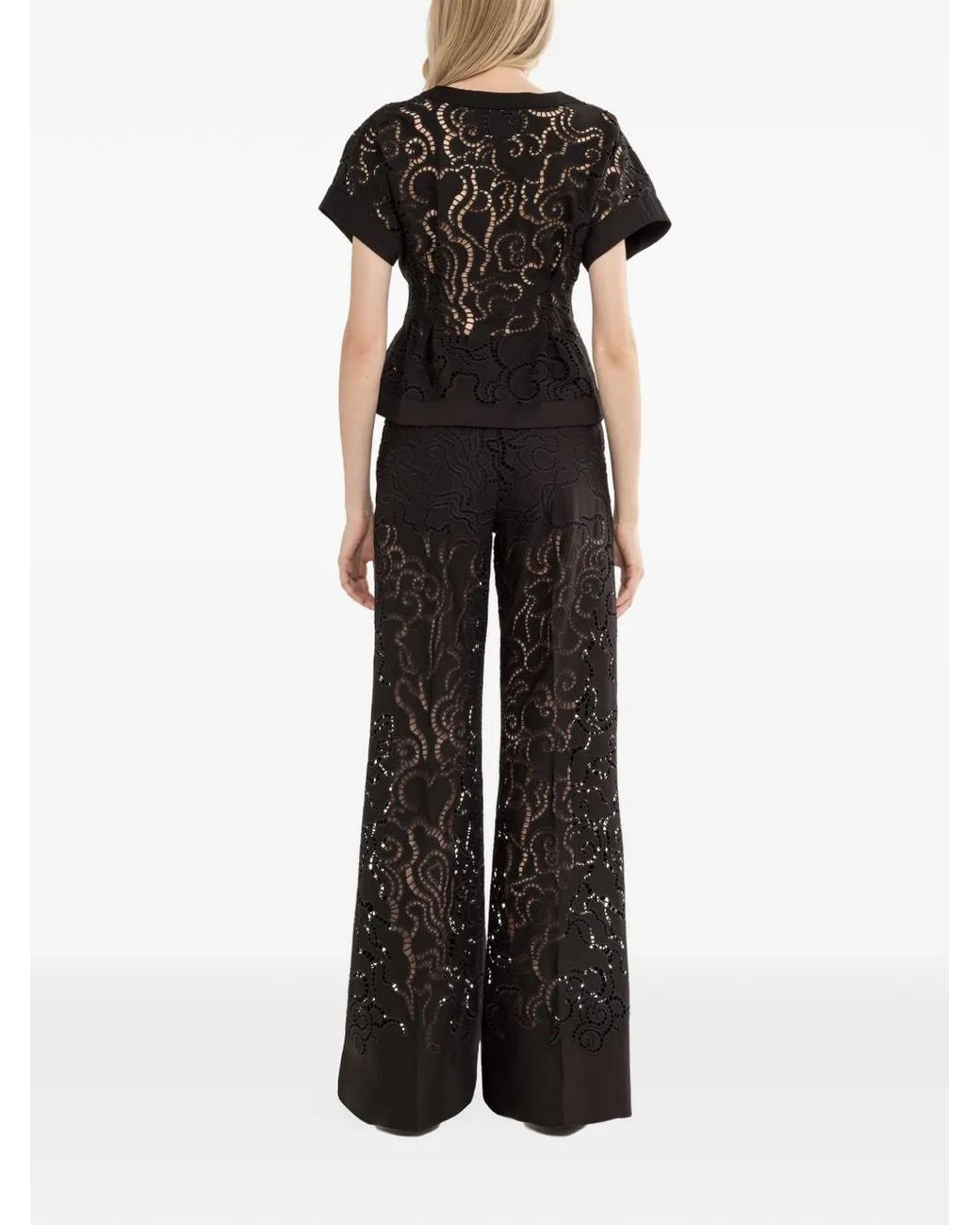 Nissa Black Floral-Embroidered Jacket