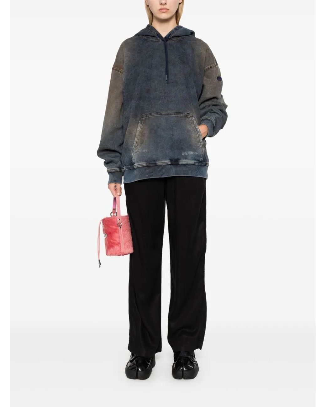 DIESEL D-Um-Rib Track Denim Hoodie in Gray | Lyst DIESEL D-Um-Rib Track Denim Hoodie in Gray | Lyst