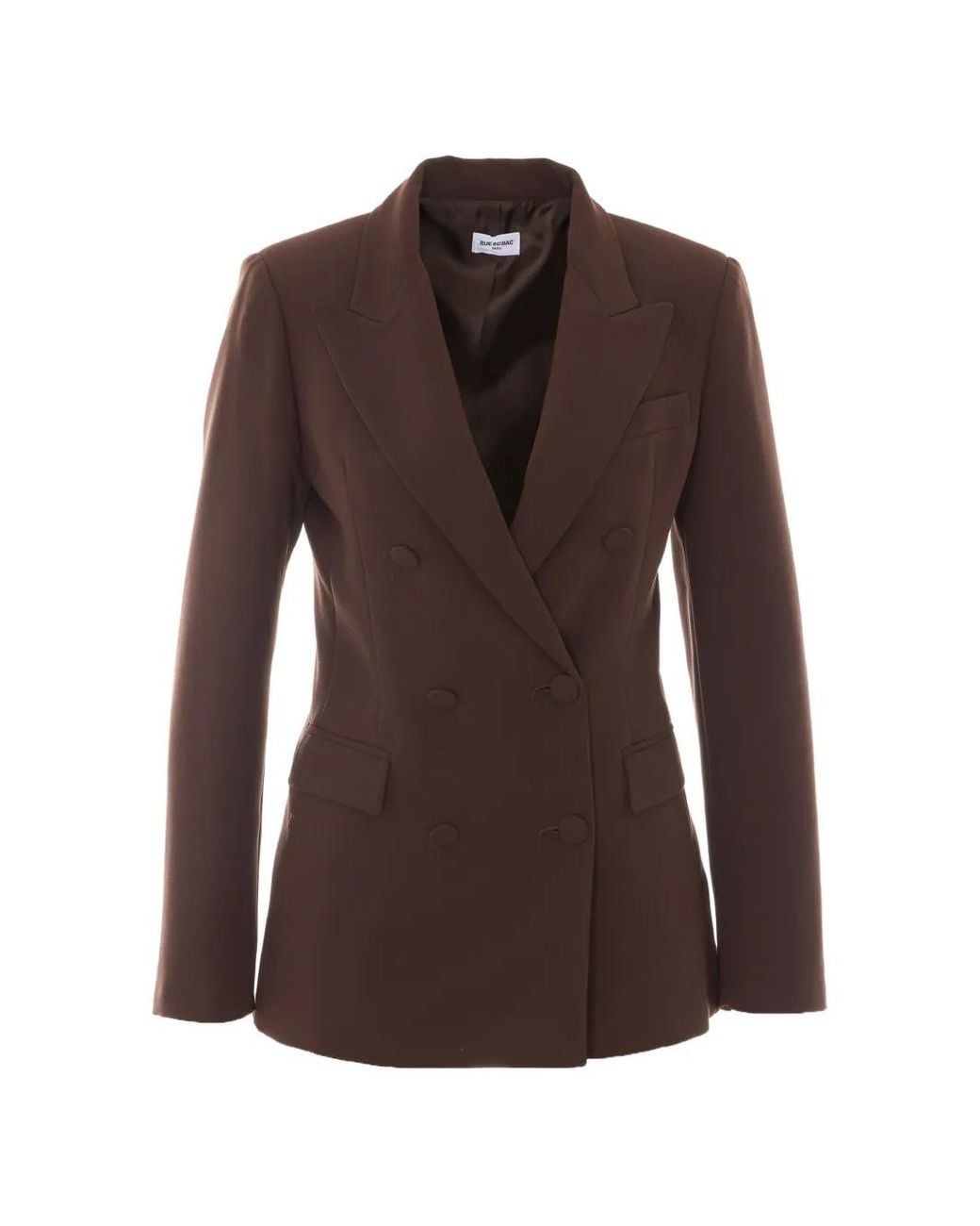 RUE DU BAC Brown Double-Breasted Peak-Lapel Blazer