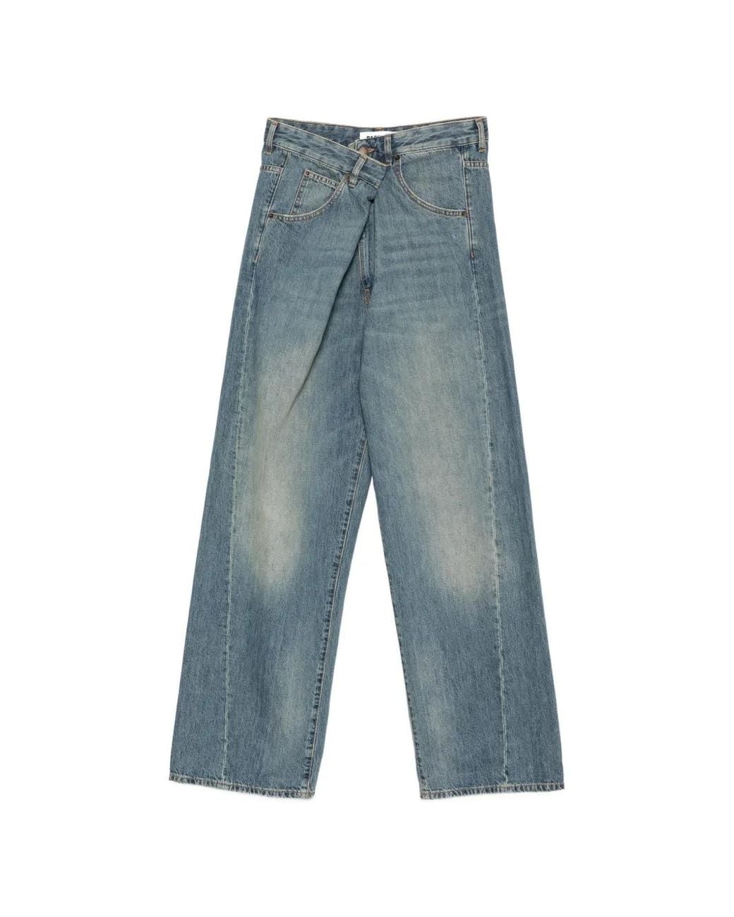 DARKPARK Blue Asymmetric-Waist Jeans