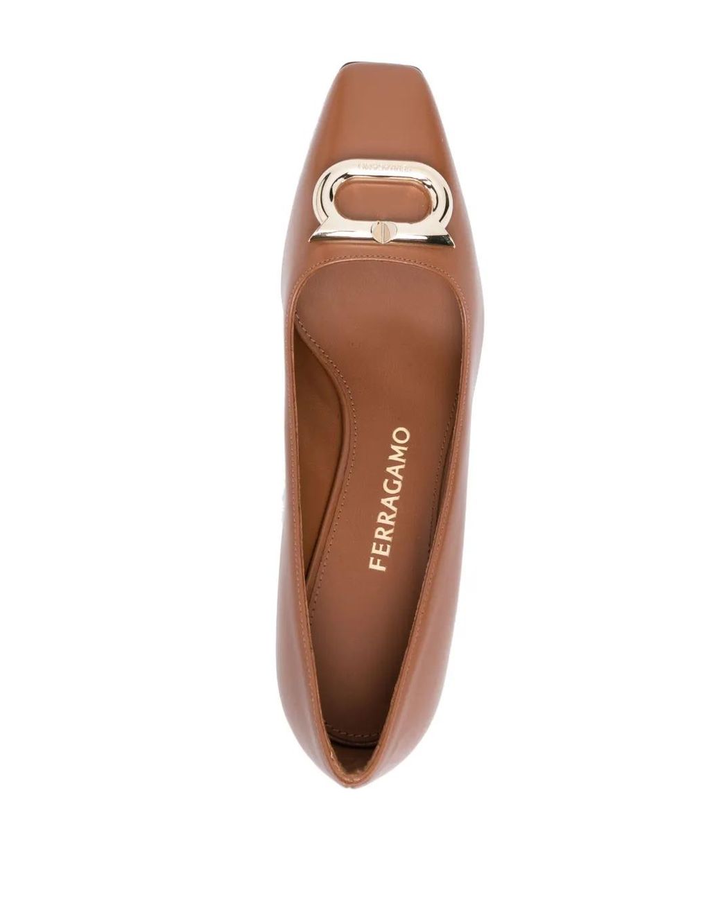 Ferragamo Brown Pania 65Mm Leather Pumps