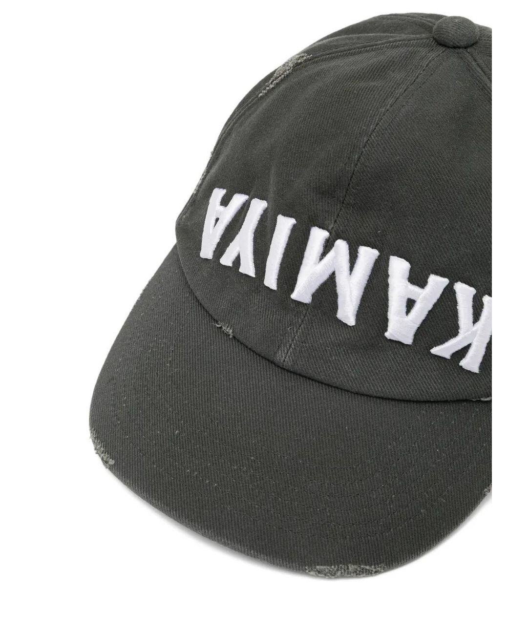KAMIYA Black Upside-Down Distressed Cap for men