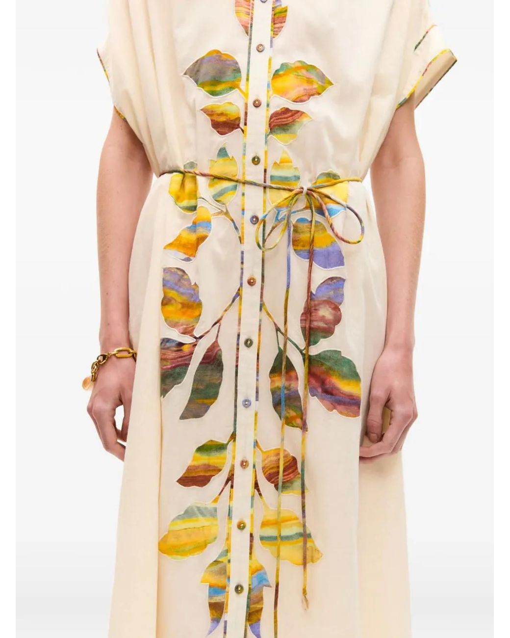 Carolina K White Button-Up Midi Dress