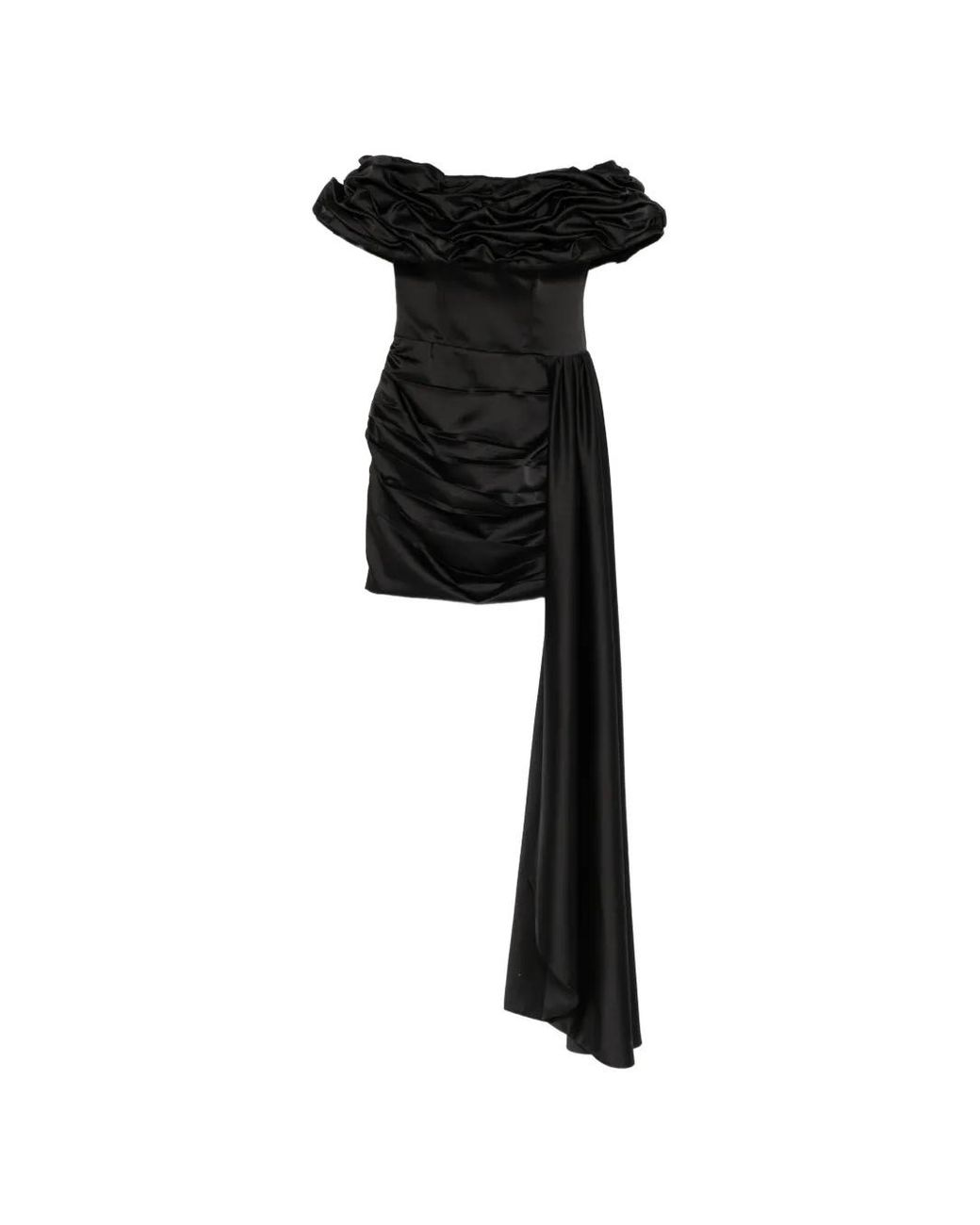 MITILIANE COUTURE Black Ruffled Train Dress