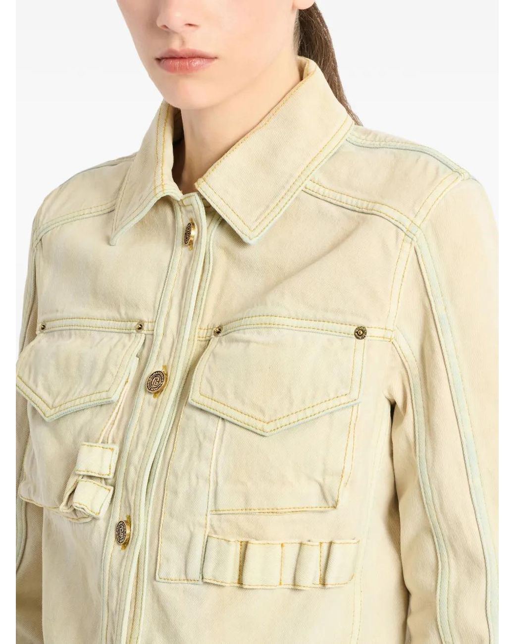 Balmain Natural Faded Denim Jacket