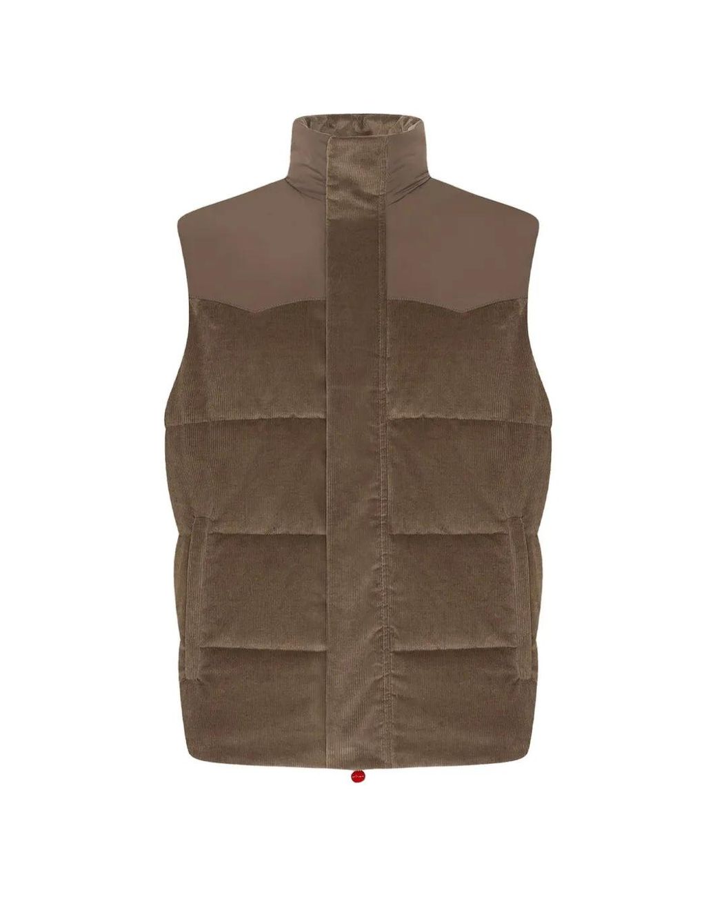 Kiton Brown Sleeveless Quilted Gilet for men