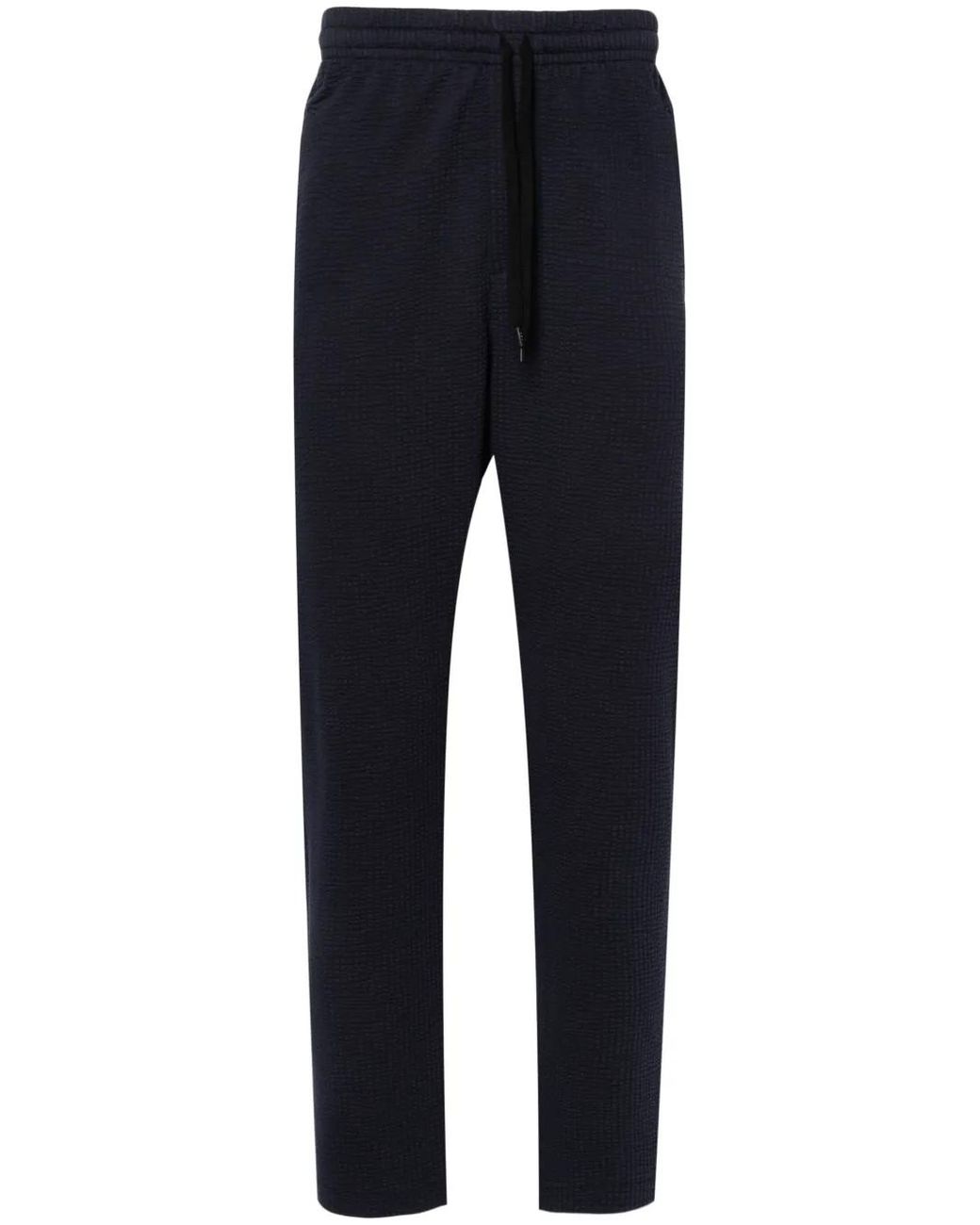 Harris Wharf London Blue Cotton-Blend Seersucker Trousers for men