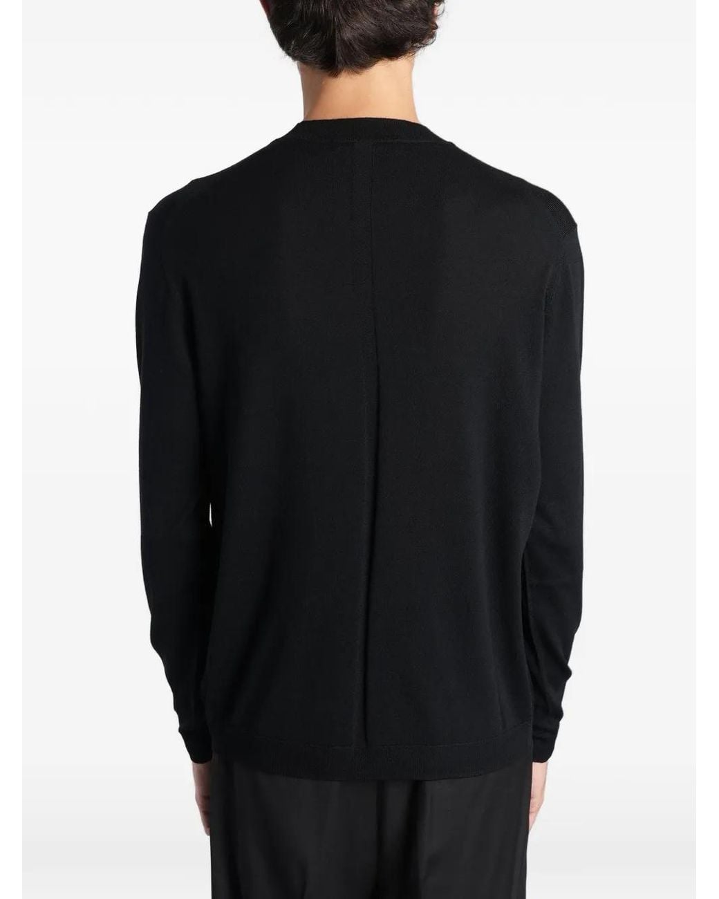 Low Brand Black K109 Central-Seam Sweater for men