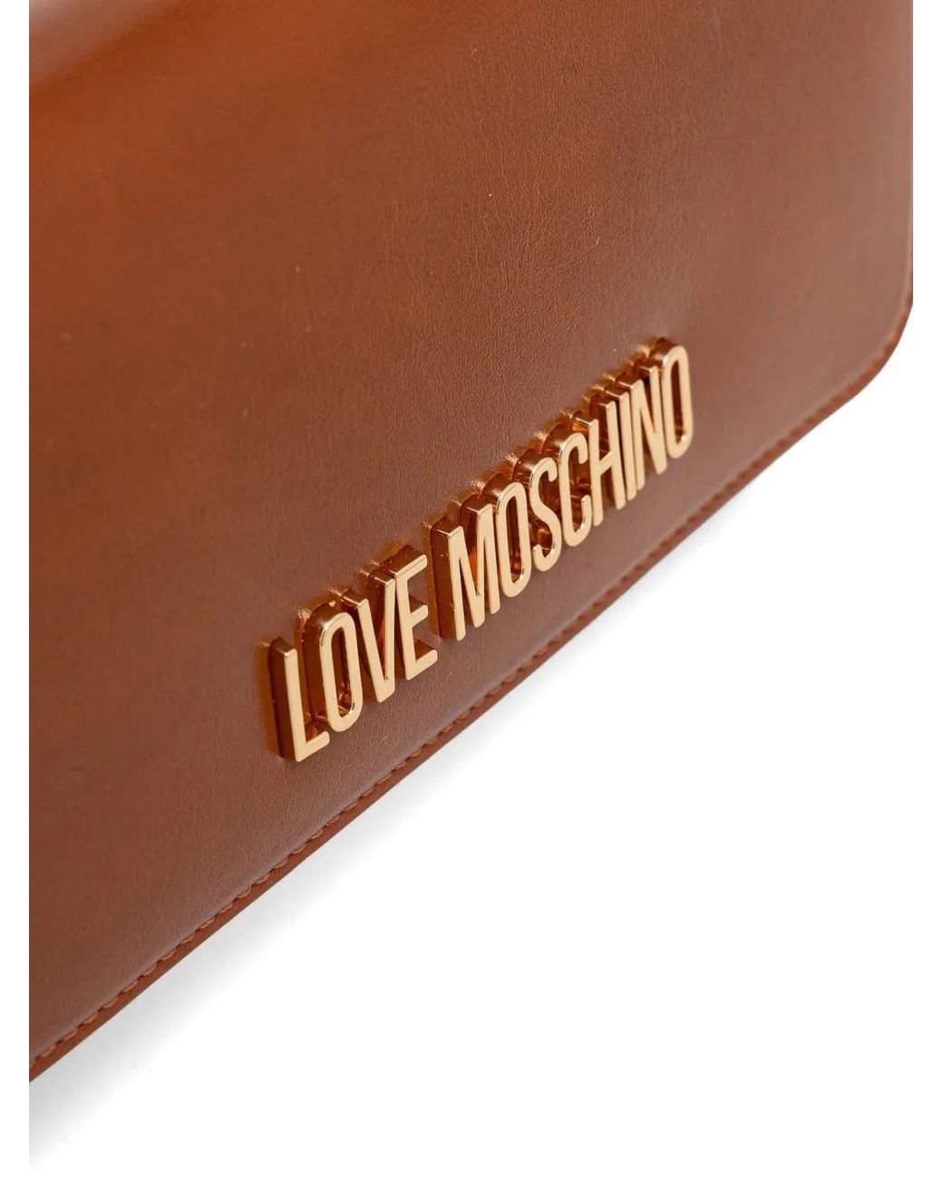 Love Moschino Brown Logo-Plaque Shoulder Bag