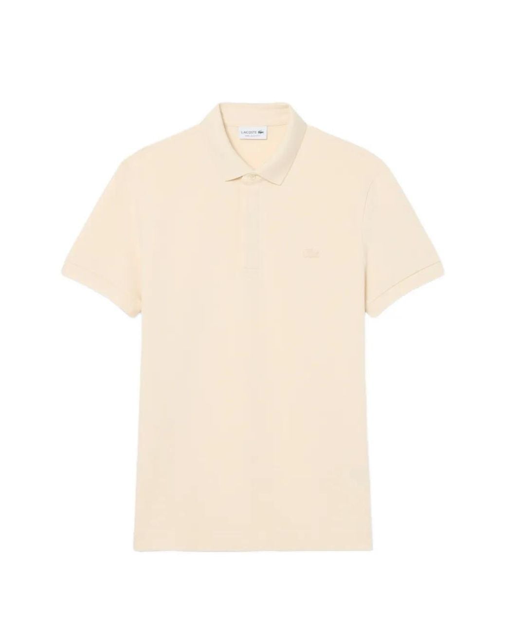 Lacoste White Logo-Patch Piqué Polo Shirt for men