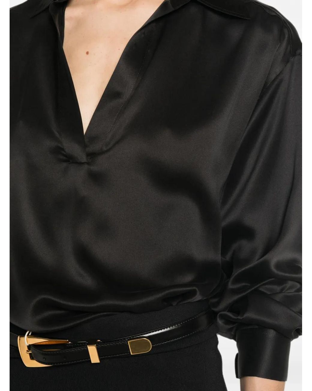 Tom Ford Black Silk Blouse Blouses