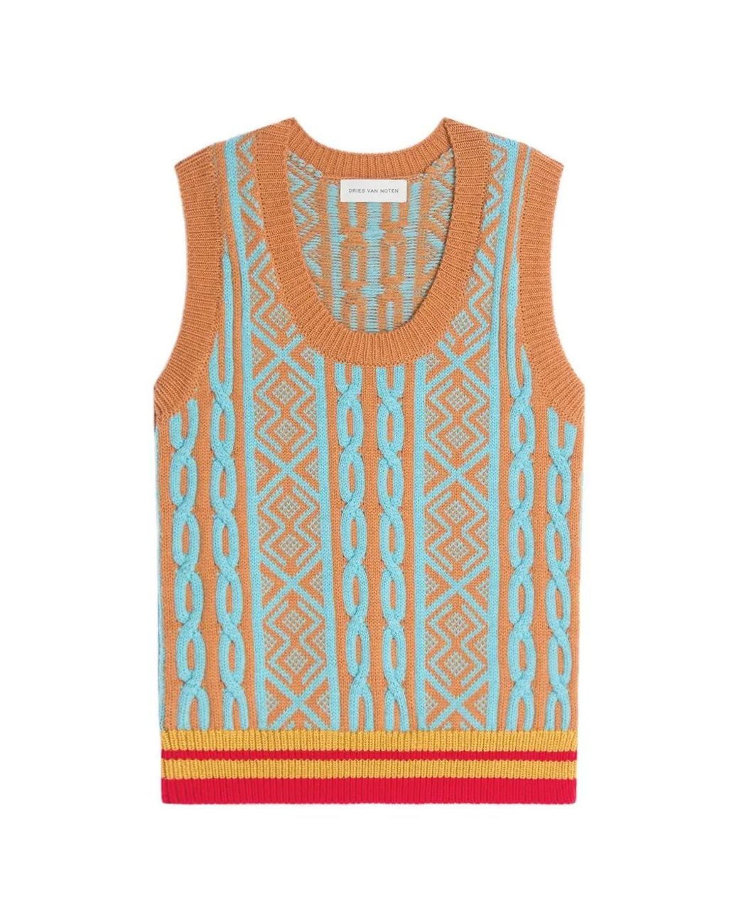 Dries Van Noten Gray Jacquard Wool Top