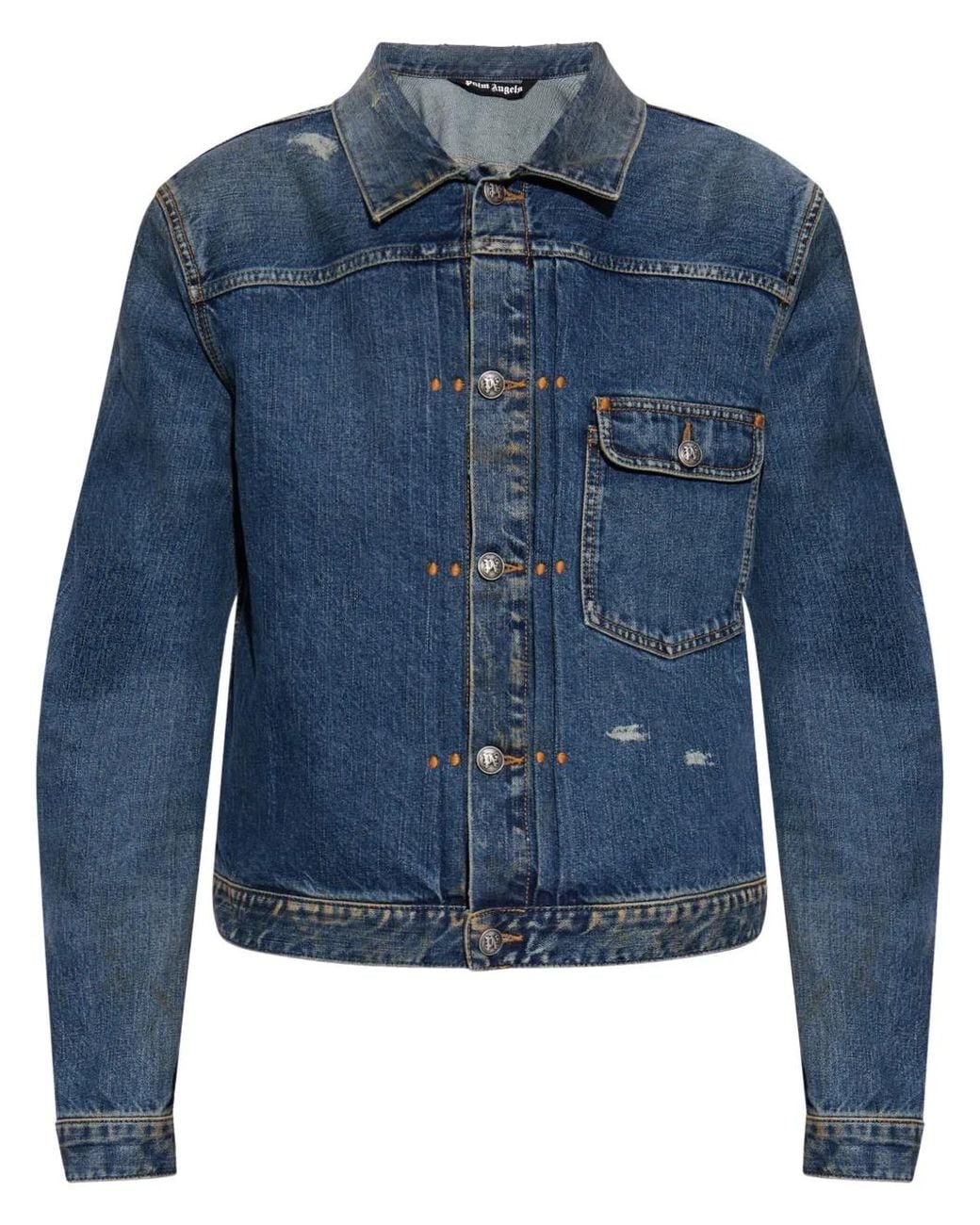 Palm Angels Blue Denim Jacket for men