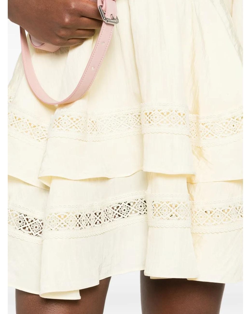 Maje Natural Short Ruffled Dress