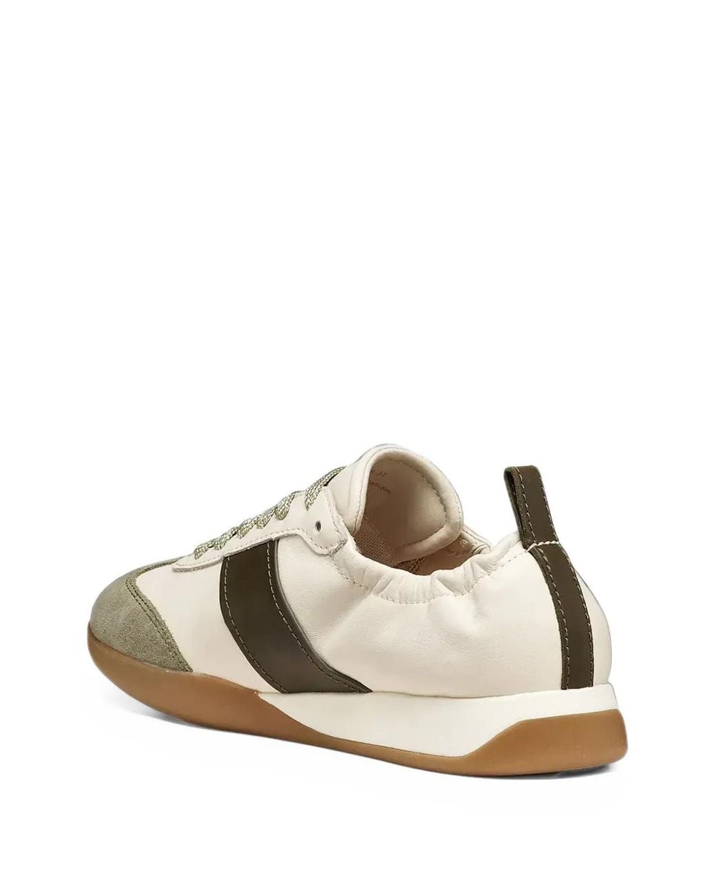 Geox White Maryemy Suede-Panelled Leather Sneakers