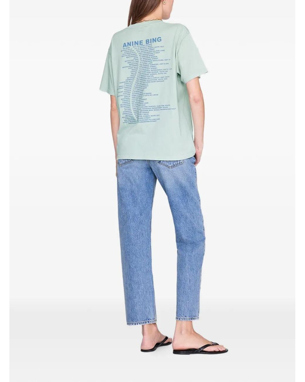 Anine Bing Blue Cade Logo-Print T-Shirt